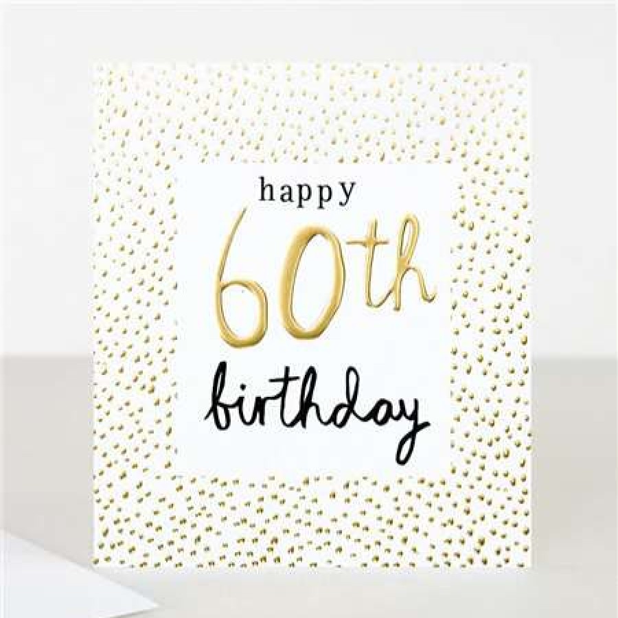 Greeting Cards * | Outlet Caroline Gardner Gold 60Th Birthday Card White