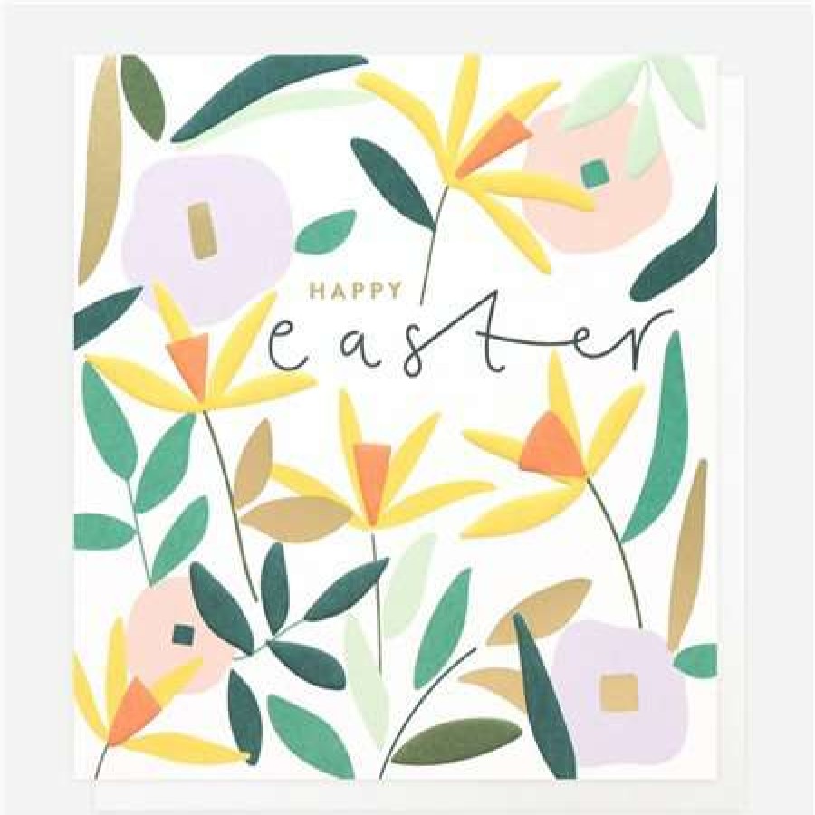 Greeting Cards * | Outlet Caroline Gardner Floral Easter Cards White