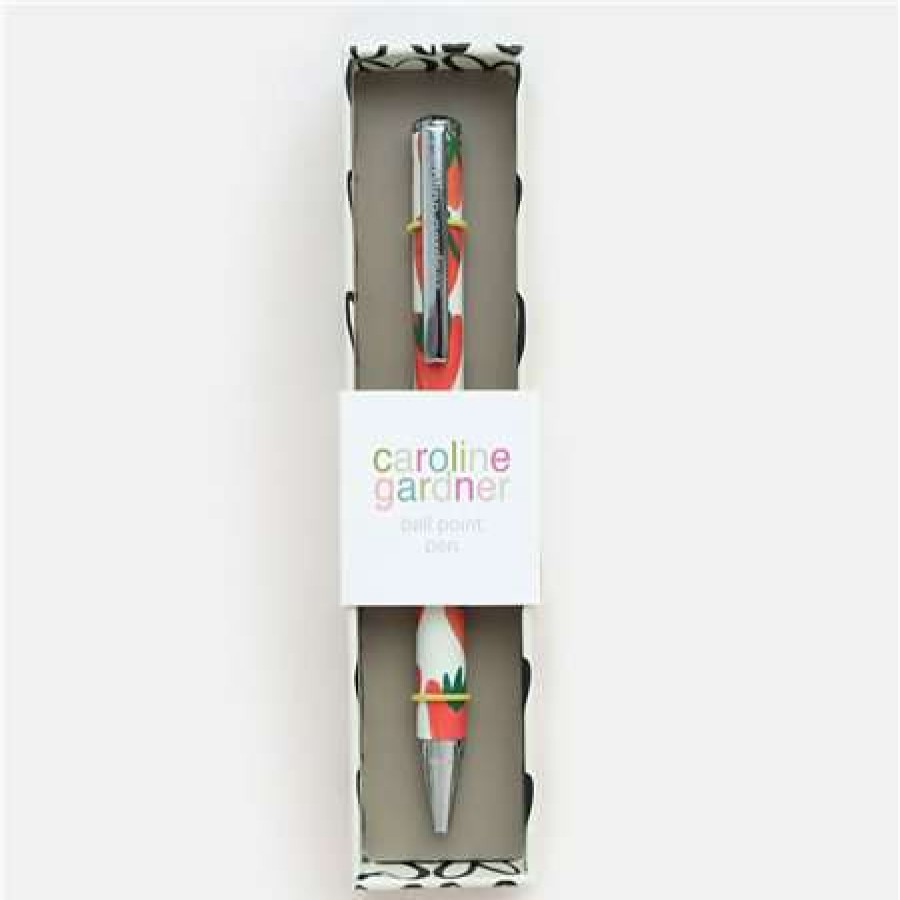 Stationery * | Clearance Caroline Gardner Strawberry Heart Boxed Pen White