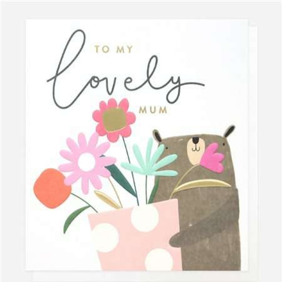 Greeting Cards * | Outlet Caroline Gardner Mother'S Day Card With Bear Design White