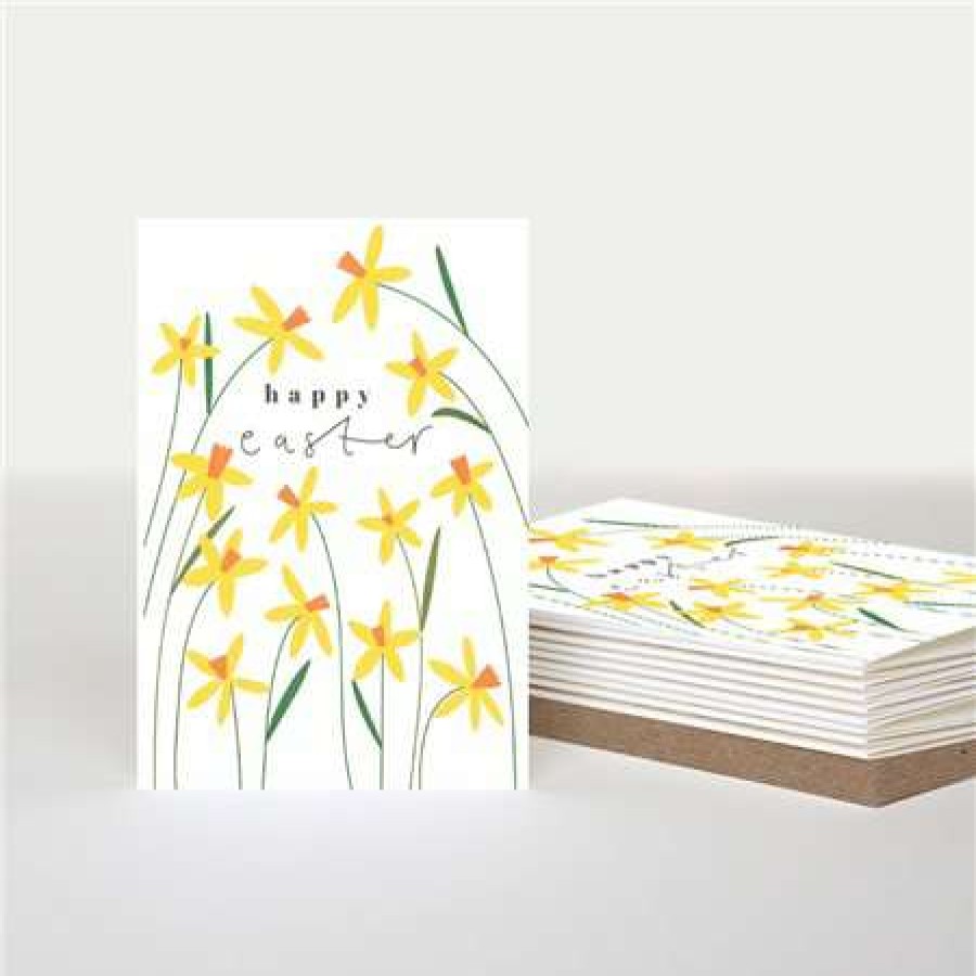 Greeting Cards * | Clearance Caroline Gardner Daffodil Design Thankyou Notes Lemon