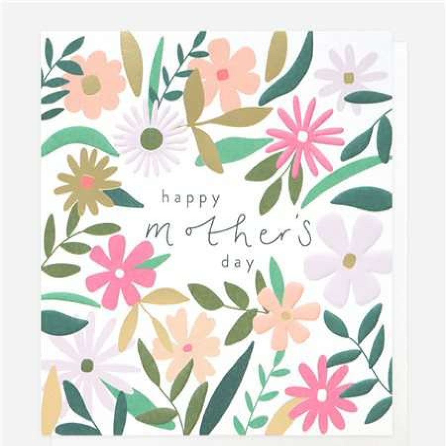 Greeting Cards * | Clearance Caroline Gardner Floral Mother'S Day Card White