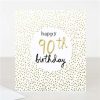 Greeting Cards * | Outlet Caroline Gardner Gold 90Th Birthday Card White