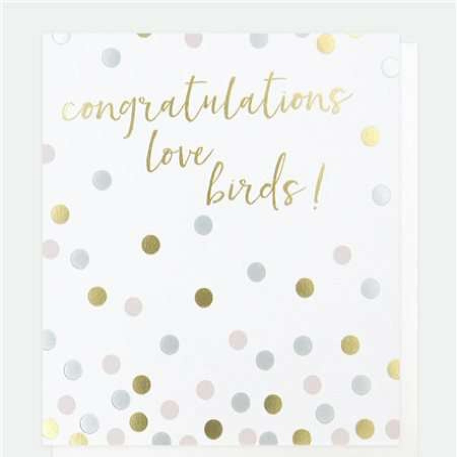 Greeting Cards * | Outlet Caroline Gardner Congratulations Love Birds Card White