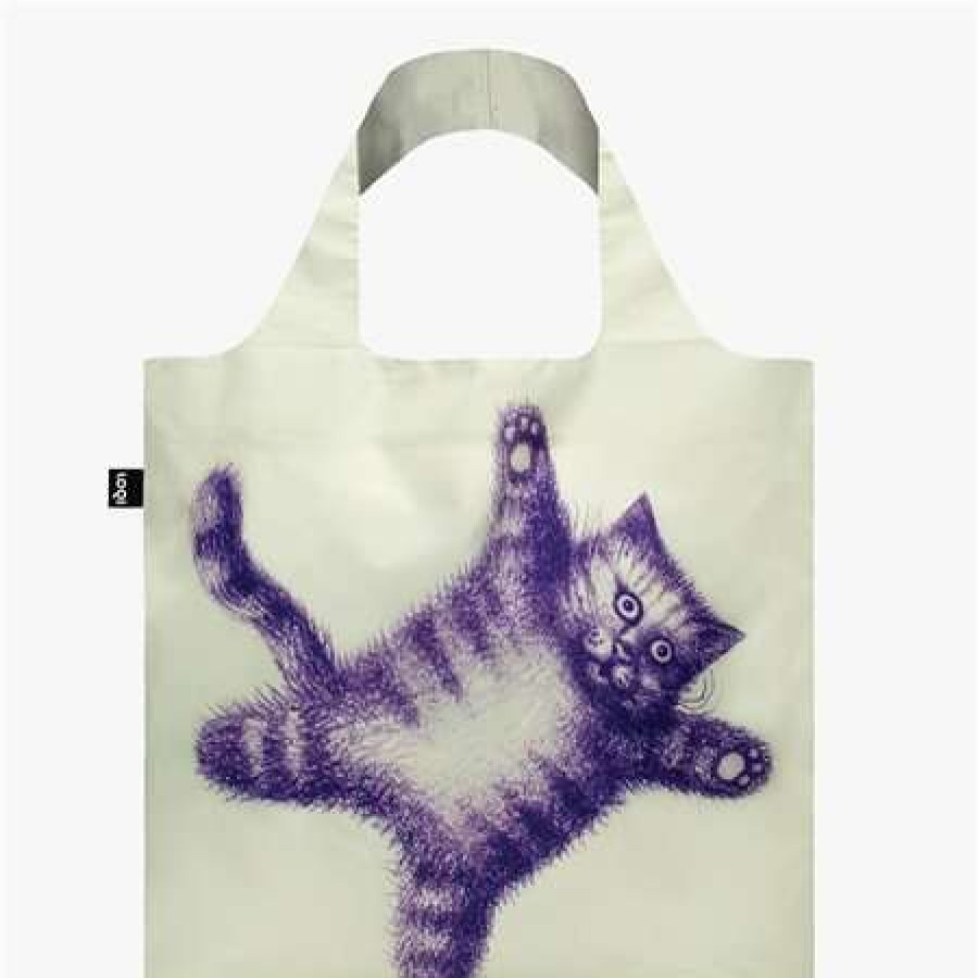 Reusable Shopping Bags * | Outlet Loqi Flying Purr-Ple Cat Recycled Bag Purple