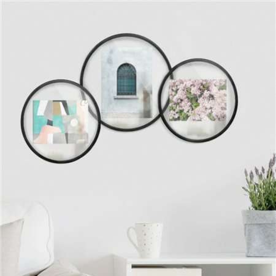 Photo Frames * | Outlet Umbra Infinity Circular Picture Frame 4 X 6 Black