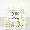 Greeting Cards * | Sale Caroline Gardner Gold 21St Birthday Card White