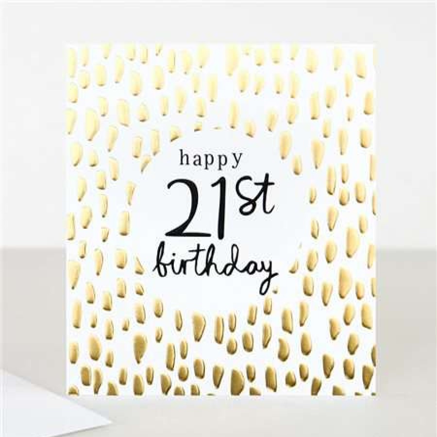 Greeting Cards * | Sale Caroline Gardner Gold 21St Birthday Card White