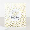 Greeting Cards * | Outlet Caroline Gardner Gold 50Th Birthday Card White