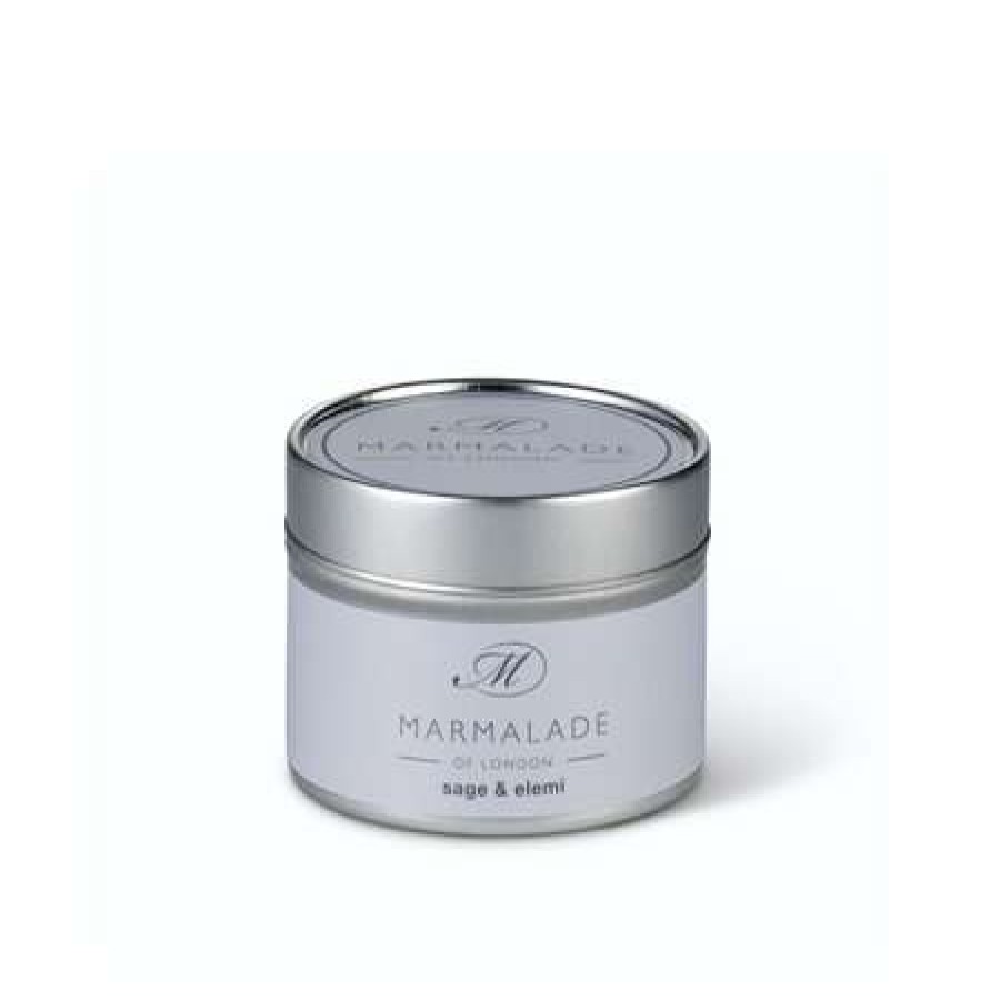 Candles * | Clearance Marmalade Of London Sage & Elemi Small Tin Candle White