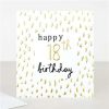 Greeting Cards * | Outlet Caroline Gardner Gold 18Th Birthday Card White