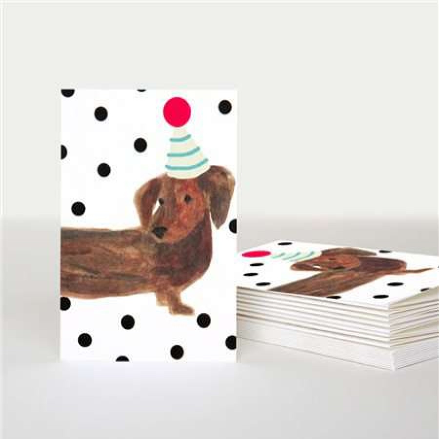 Greeting Cards * | Sale Caroline Gardner Sausage Dog Card Pack White