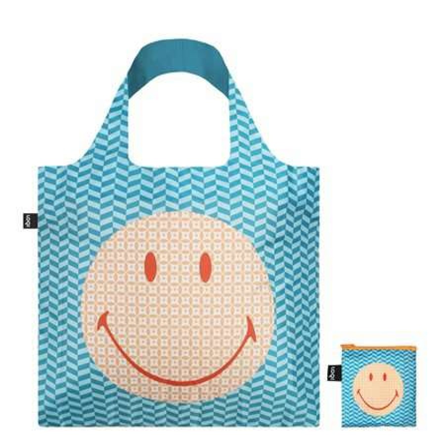 Reusable Shopping Bags * | Clearance Loqi Geometric Recycled Bag Blue