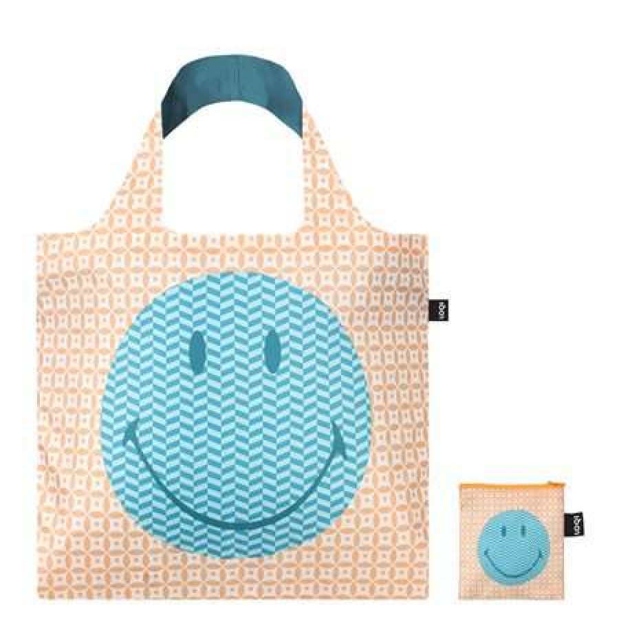 Reusable Shopping Bags * | Clearance Loqi Geometric Recycled Bag Blue