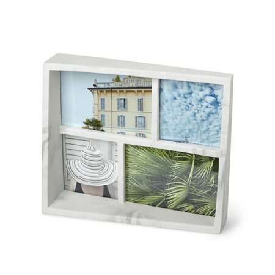 Photo Frames * | Clearance Umbra Edge Multimarble Picture Frame White