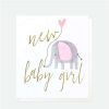 Greeting Cards * | Outlet Caroline Gardner Elephant Balloon New Baby Girl White