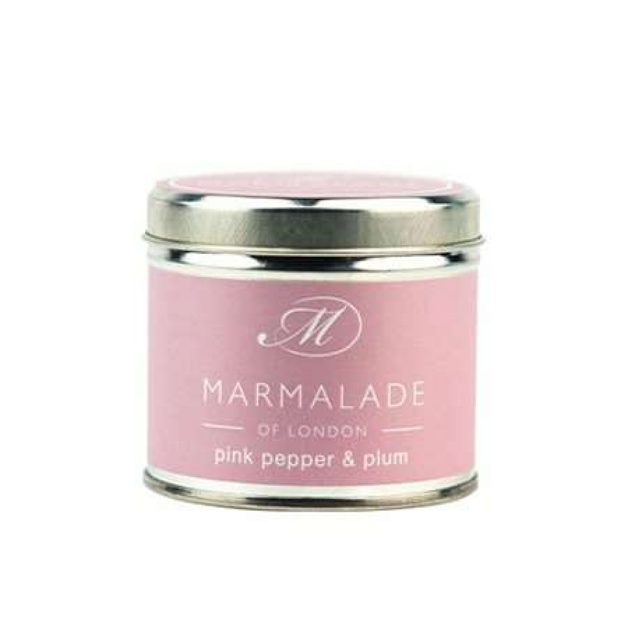 Candles * | Sale Marmalade Of London Pink Pepper & Plum Medium Tin Candle