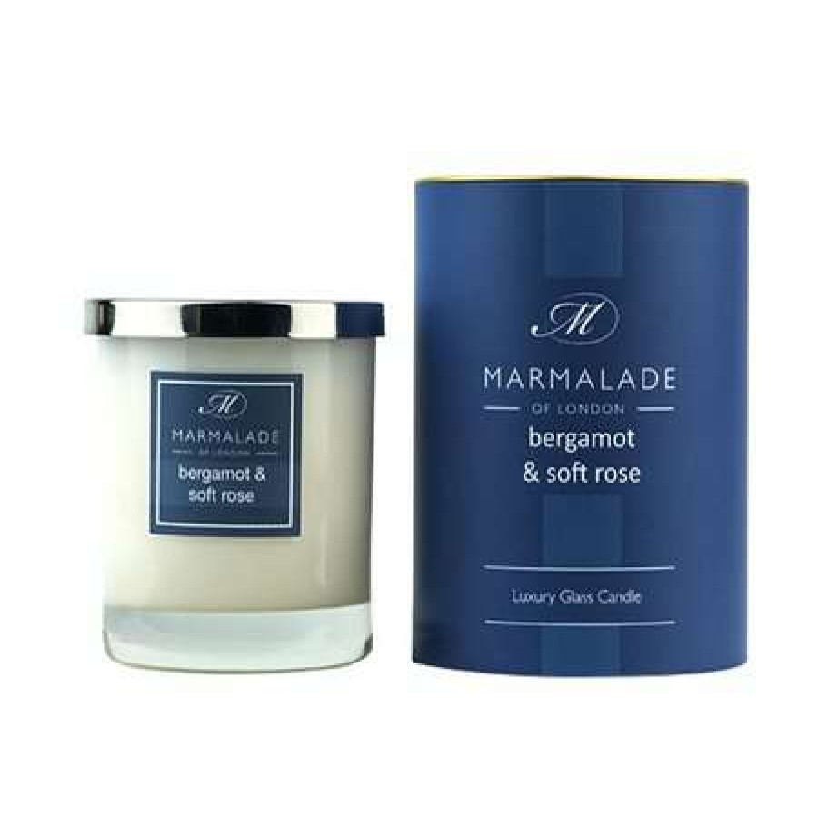 Candles * | Clearance Marmalade Of London Bergamot & Soft Rose Large Glass Candle