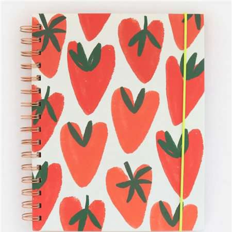 Stationery * | Sale Caroline Gardner Strawberry Heart Food Journal Red