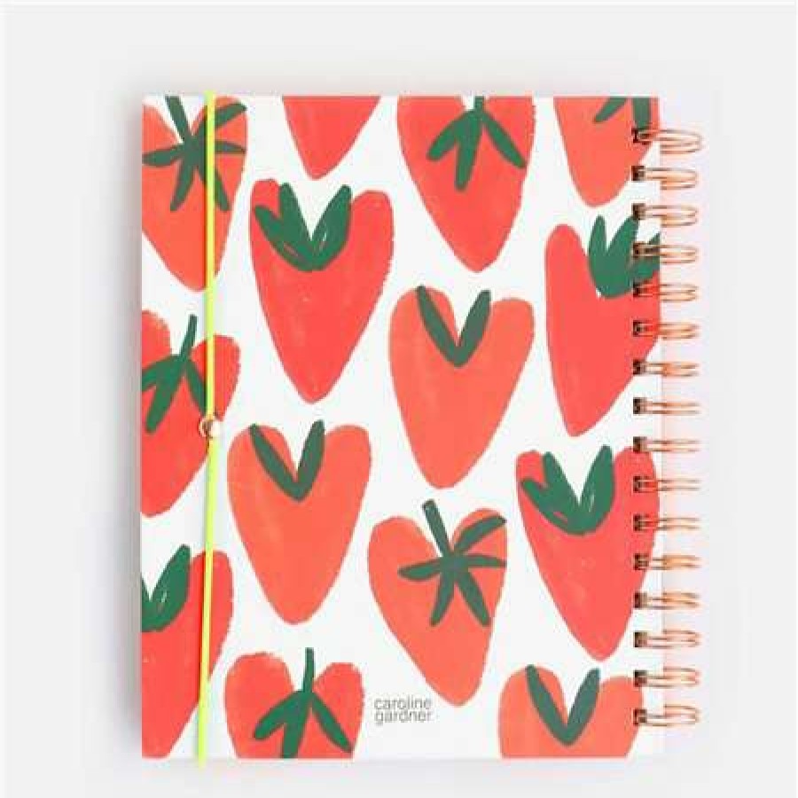 Stationery * | Sale Caroline Gardner Strawberry Heart Food Journal Red