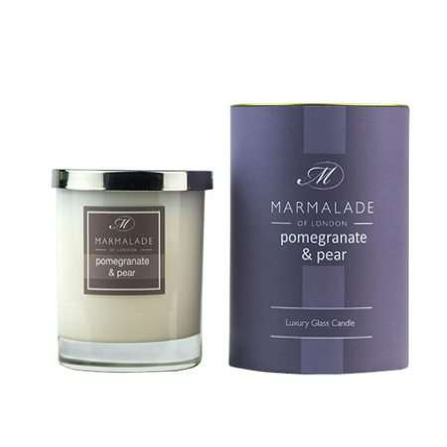 Candles * | Clearance Marmalade Of London Pomegranate & Pear Large Glass Candle